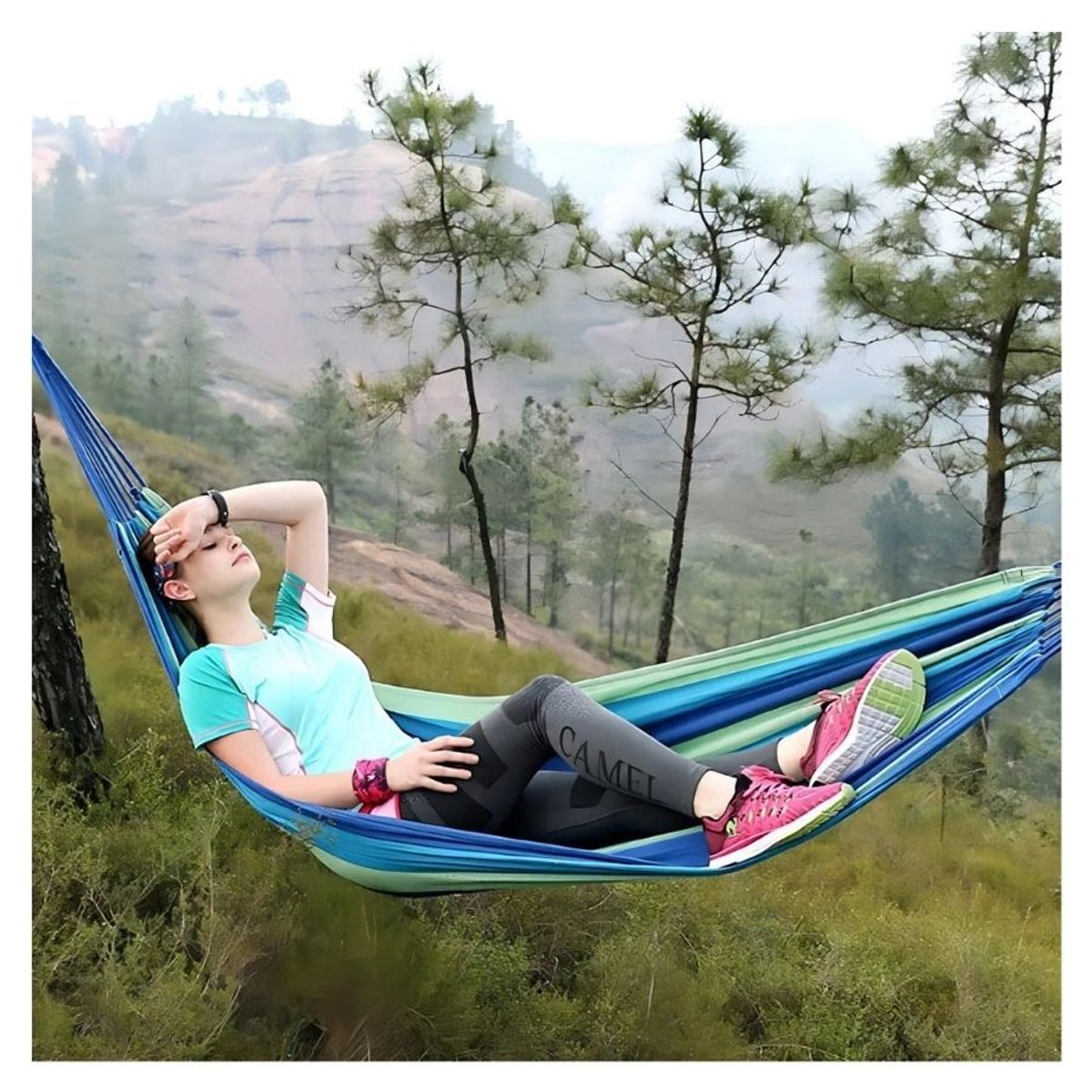 GENERICO - Hamaca De Algodon Jardin Camping Hogar Portatil 150X200cm