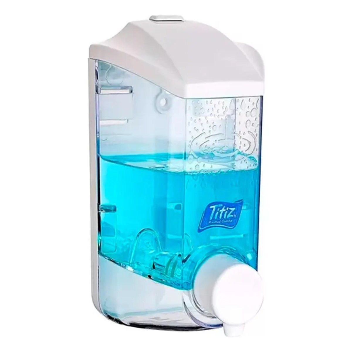 GENERICO - Dispensador Jabón Líquido Pared 400 mL Botón Blanco Organizador BELUG