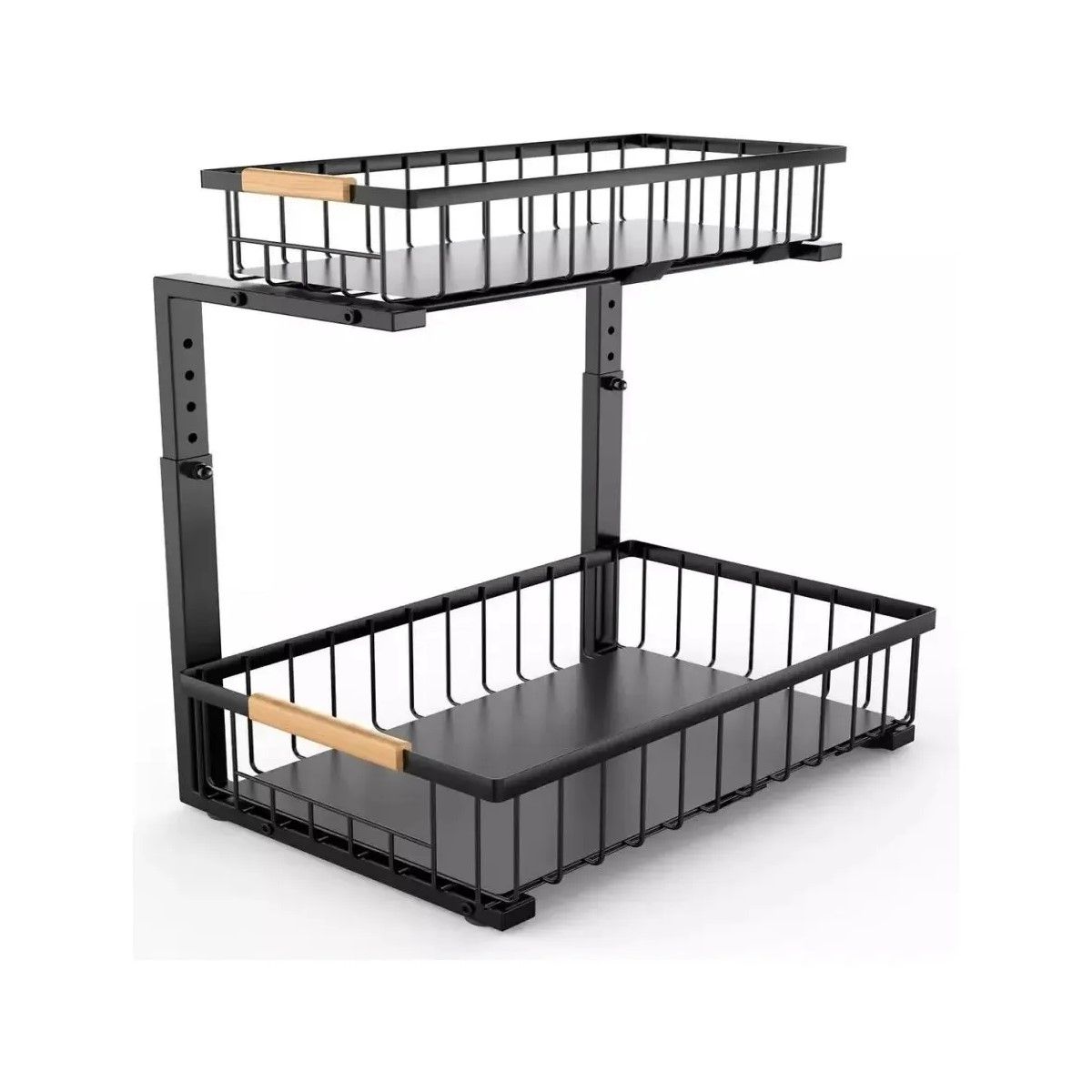 GENERICO - Organizador Estante Multiuso Bajo Lavaplatos Cocina Baño Negro BELUG