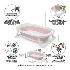 GENERICO - Banera Tina Plegable Para Bebes Rosado