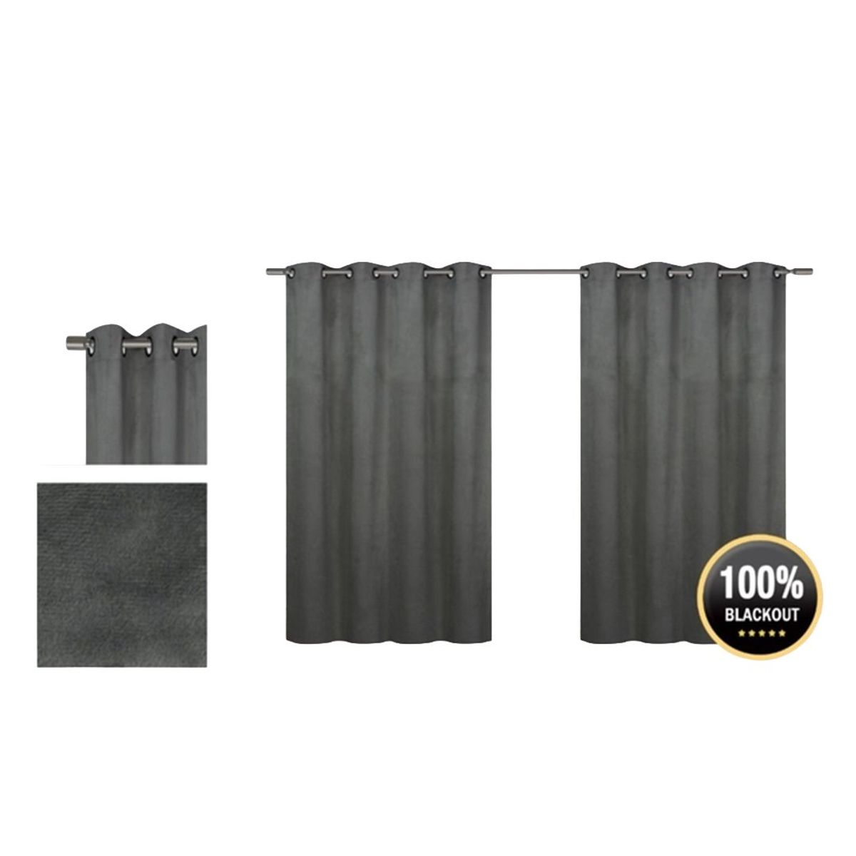 GENERICO - SET DE CORTINAS BLACKOUT TERCIOPELO 140X240CM