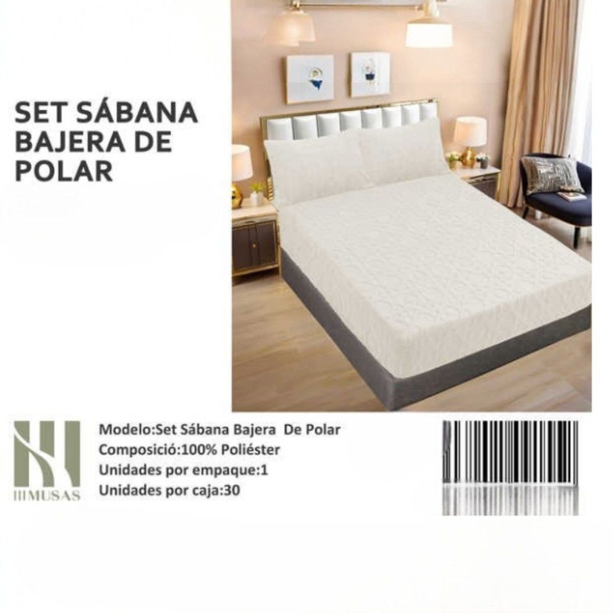 GENERICO - Set De Sábana Bajera De Polar King