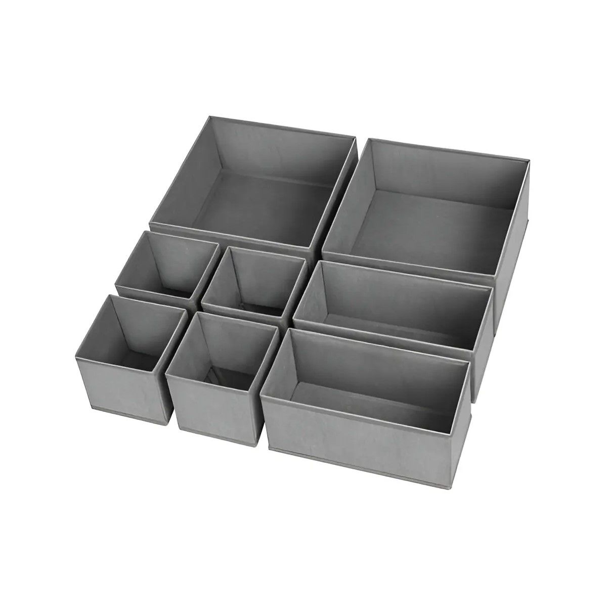 GENERICO - Organizador Separador Cajones Ropa Interior Casatua Set X 8 Gris Claro BELUG