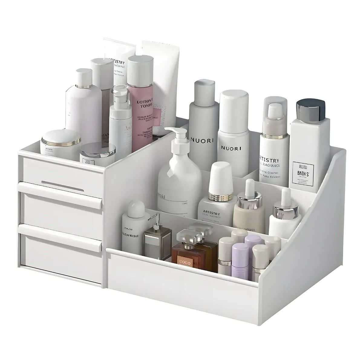 GENERICO - Caja De Almacenamiento De Cosméticos Blanca Mediana BELUG