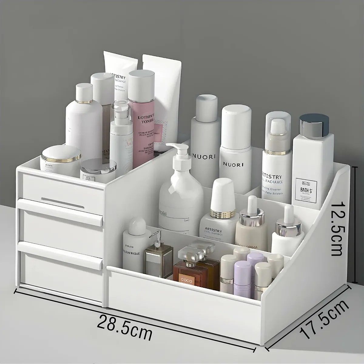 GENERICO - Caja De Almacenamiento De Cosméticos Blanca Mediana BELUG