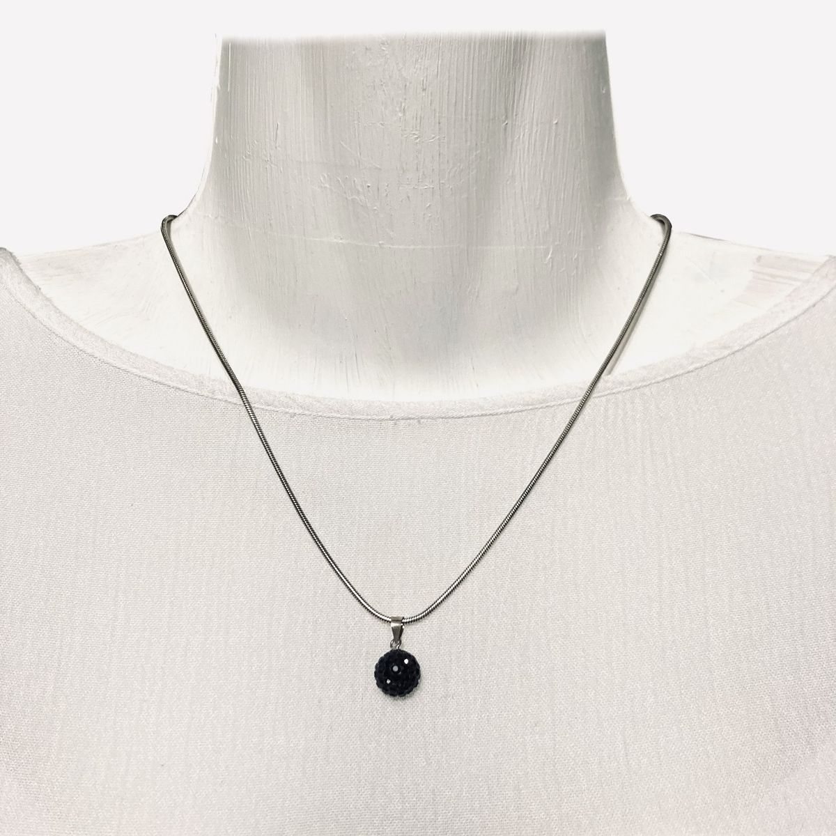 TAETHAI - Colgante o dije con Cristales negros y plata 925