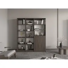TUHOME - Set X3 Estantes 15 Niveles 2 Puertas Home E 180,6X31,4X107,9 Cm Milan