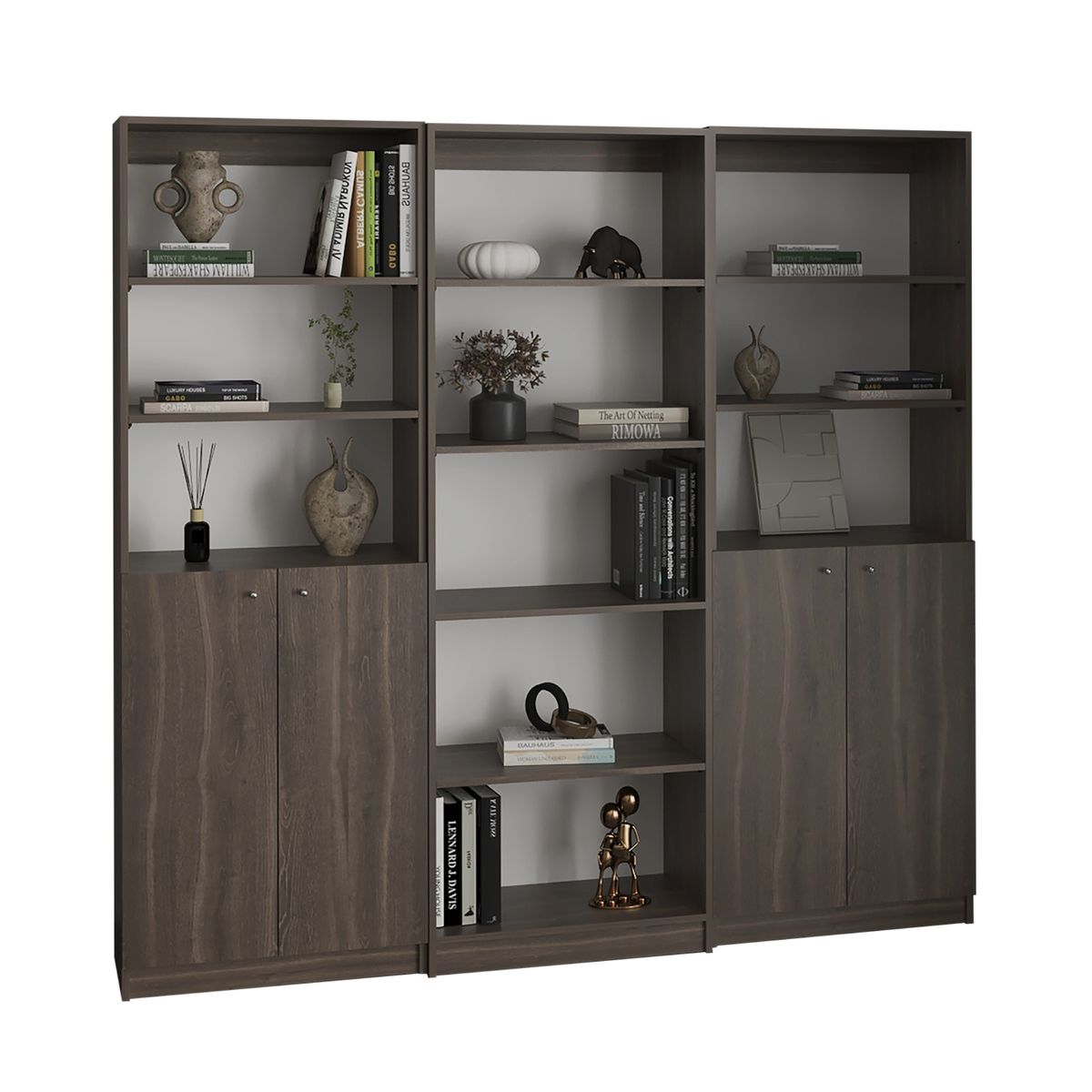 TUHOME - Set X3 Estantes 15 Niveles 4 Puertas Abatibles Home E Milan