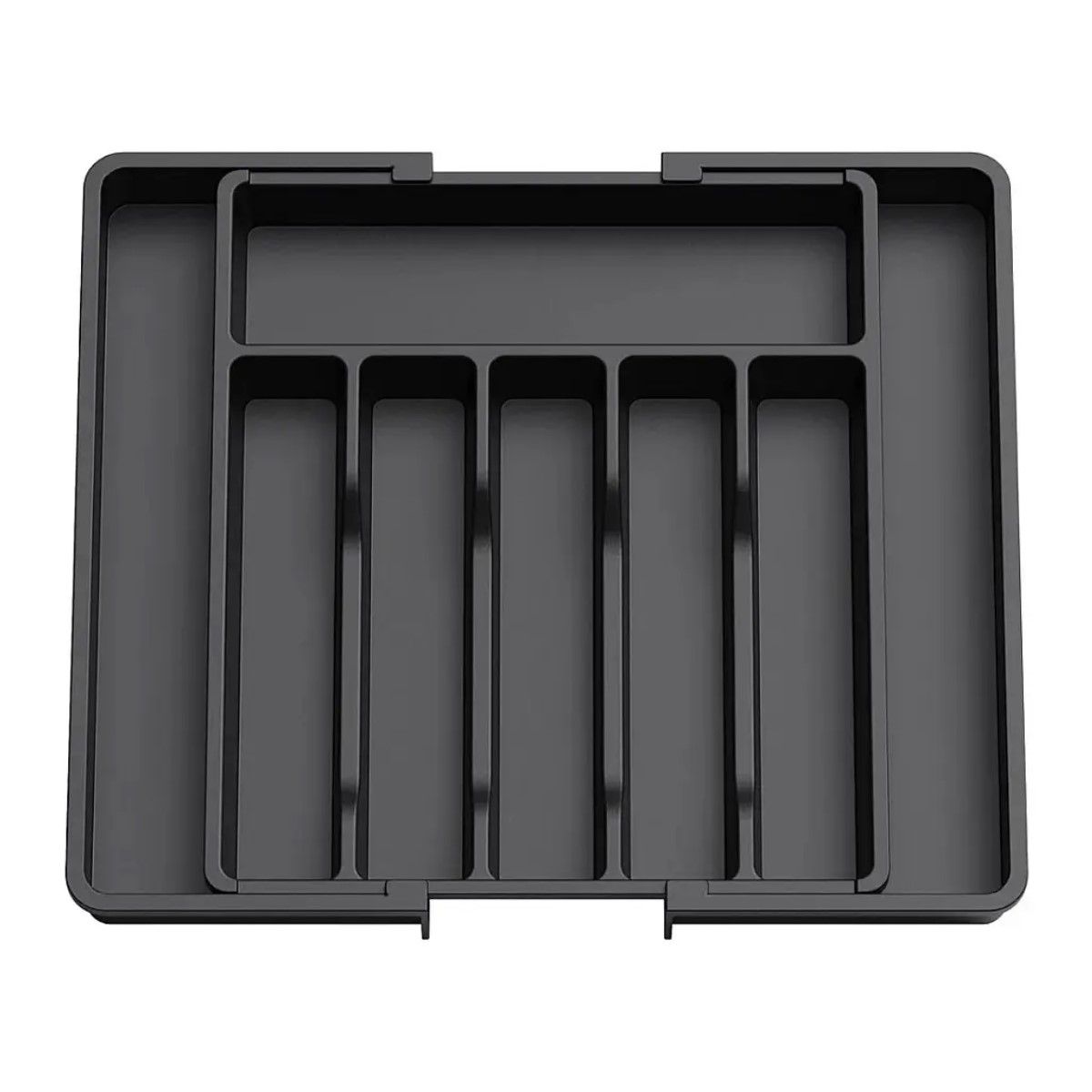 GENERICO - Organizador Cubiertos Ajustable Expandible 8 Compartimientos Negro BELUG