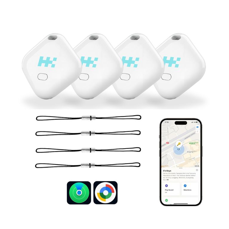 Pack 4 Tag Localizador Airtag Compatible Con Apple Y Android Blanco