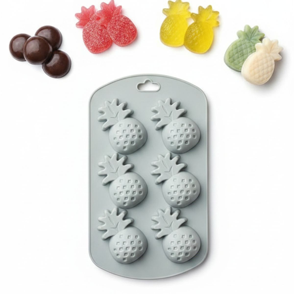 GENERICO - Molde Silicona Reposteria 6 Cavidades Piña Chocolate