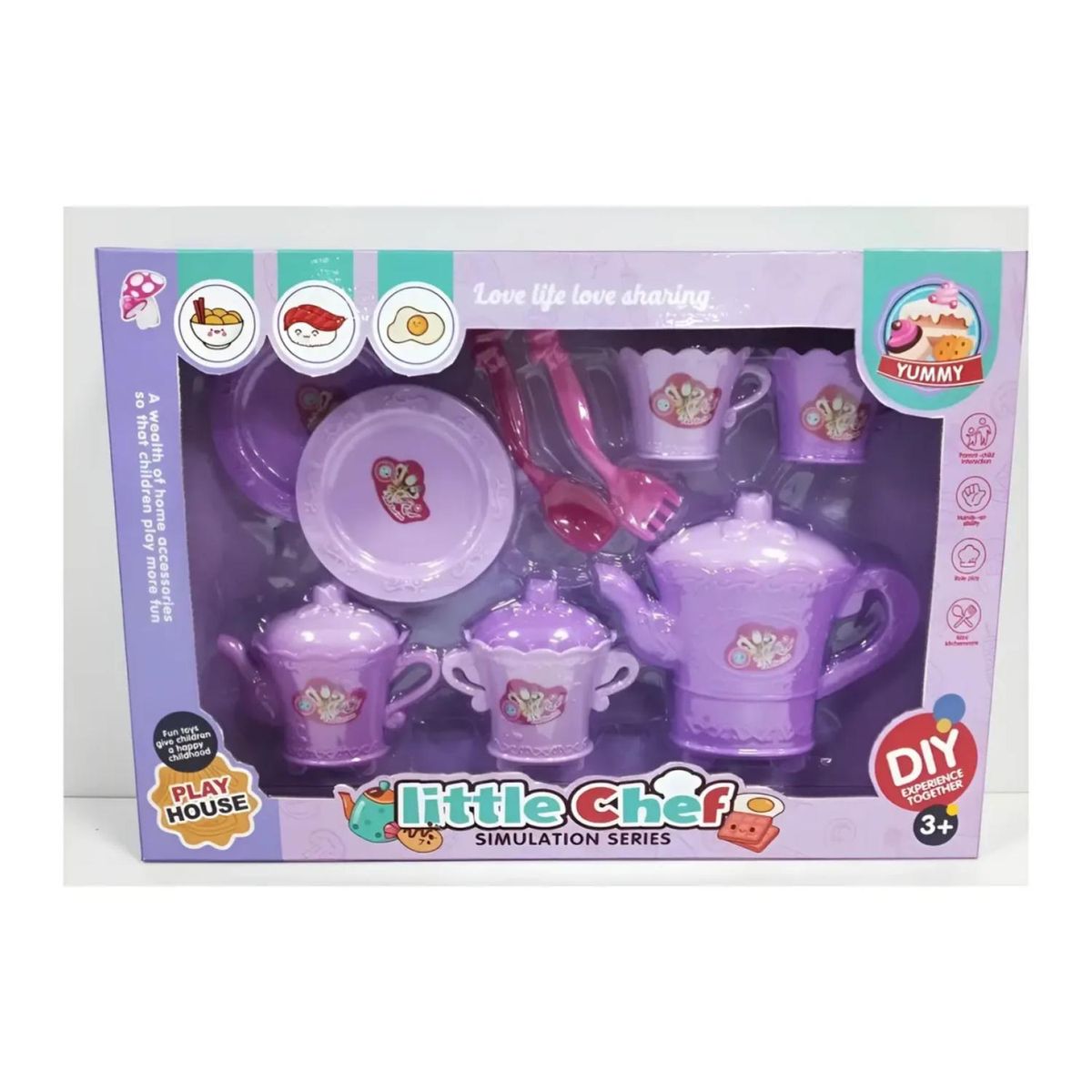 GENERICO - Juguete Set De Tetera Juego De Te 11 Piezas Purpura Infantil