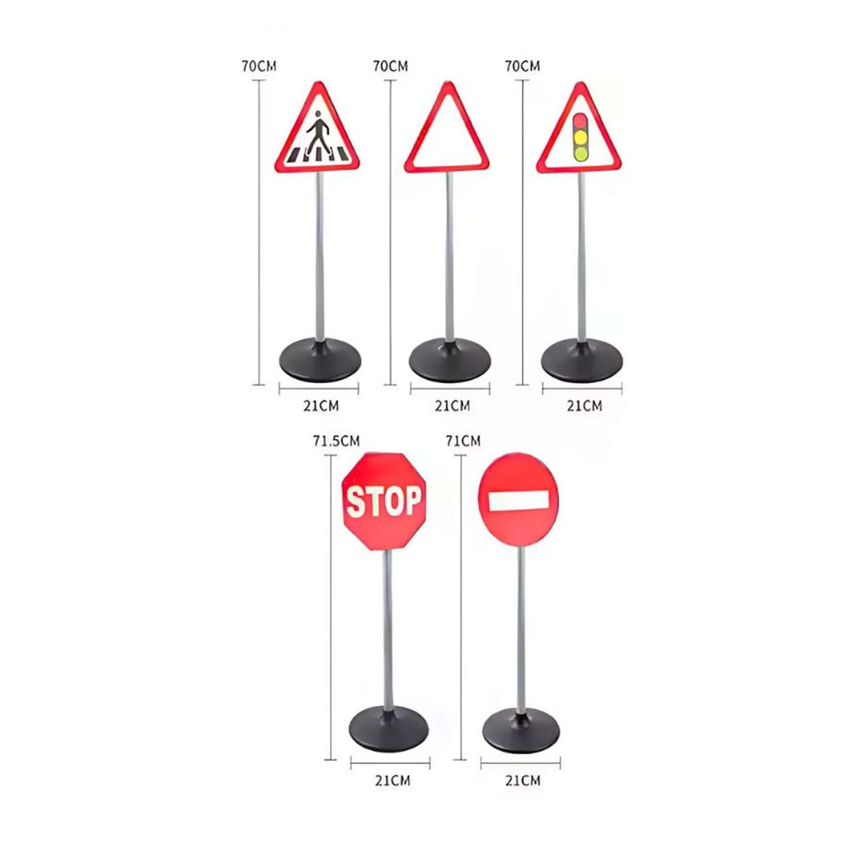 GENERICO - Señales De Tráfico 5 Piezas Para Niños 70 cm
