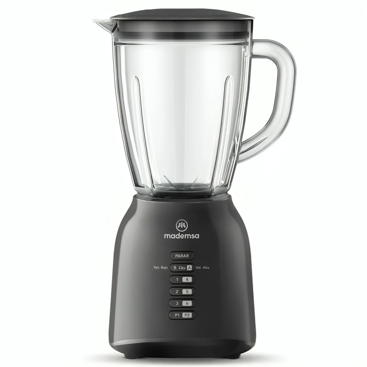 MADEMSA - Licuadora Mademsa 1,5L con Jarra de Vidrio y 6 velocidades 400W MBL40 Negra