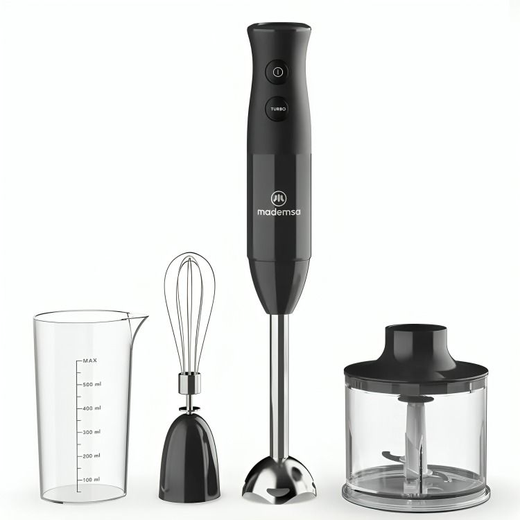 Minipimer Licuadora 3 en 1 2 velocidades Tecnología Súper Textura MIB20 Negro