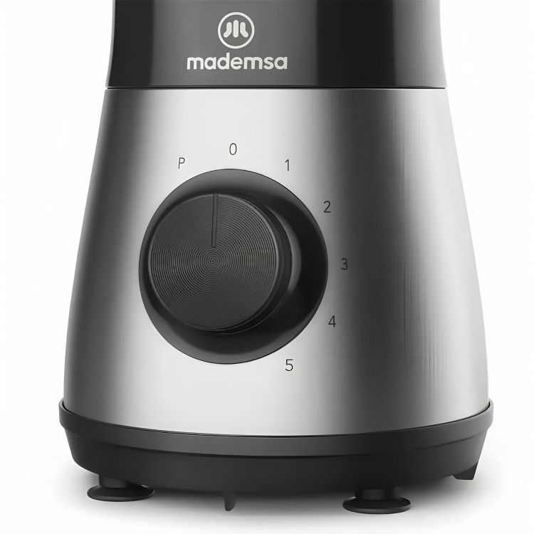 MADEMSA Licuadora 1,5L con Jarra de Vidrio y 5 velocidades 500W MBL50 Acero Inoxidable