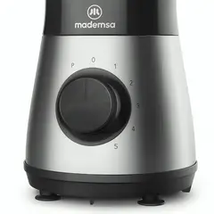 MADEMSA - Licuadora 1,5L con Jarra de Vidrio y 5 velocidades 500W MBL50 Acero Inoxidable
