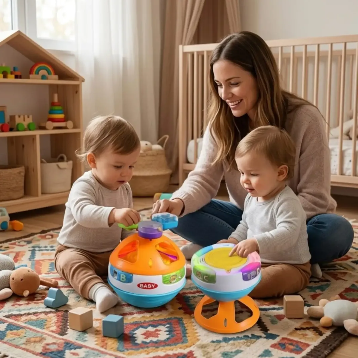 GENERICO - Juguete Sensorial Pelota Giratoria con Música y Luces para Gateo