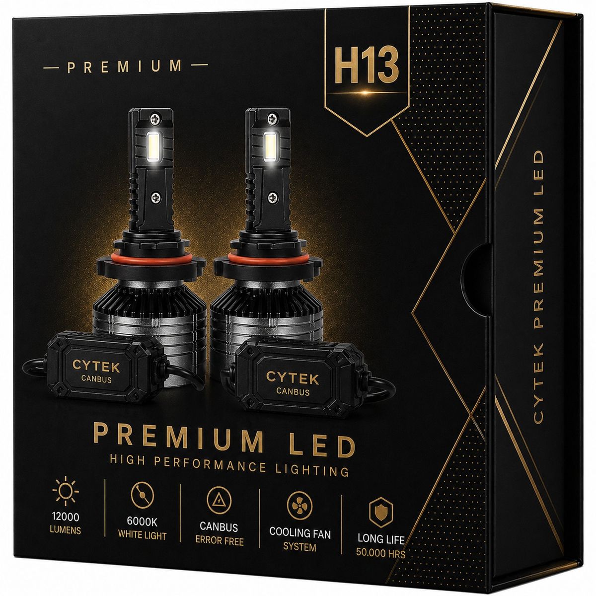 OEM - Kit de Luces Turbo LED H13 Canbus 65W Premium Ligth 12000Lm