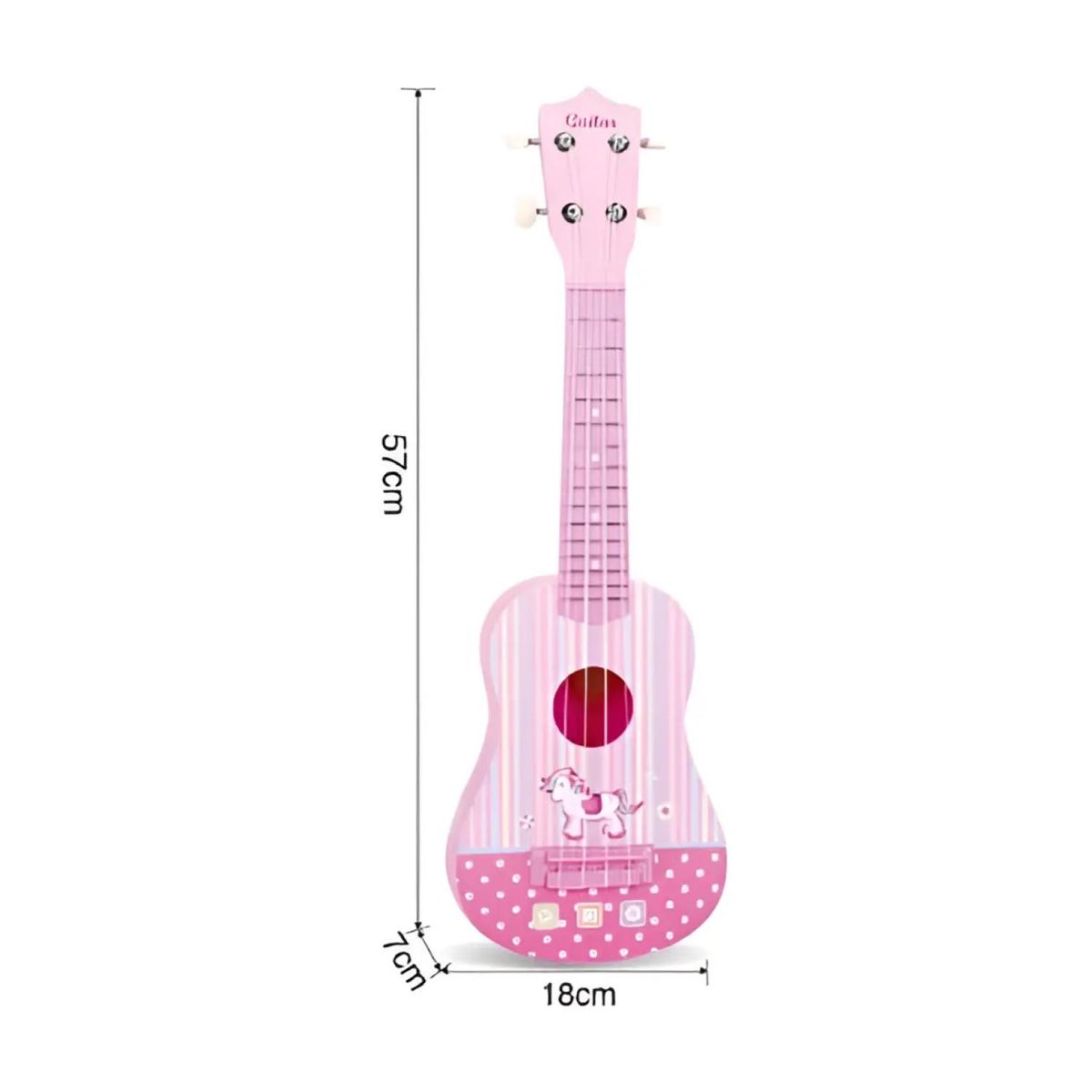 GENERICO - Guitarra 57cm Para Niños Cuerdas Rosado Infantil