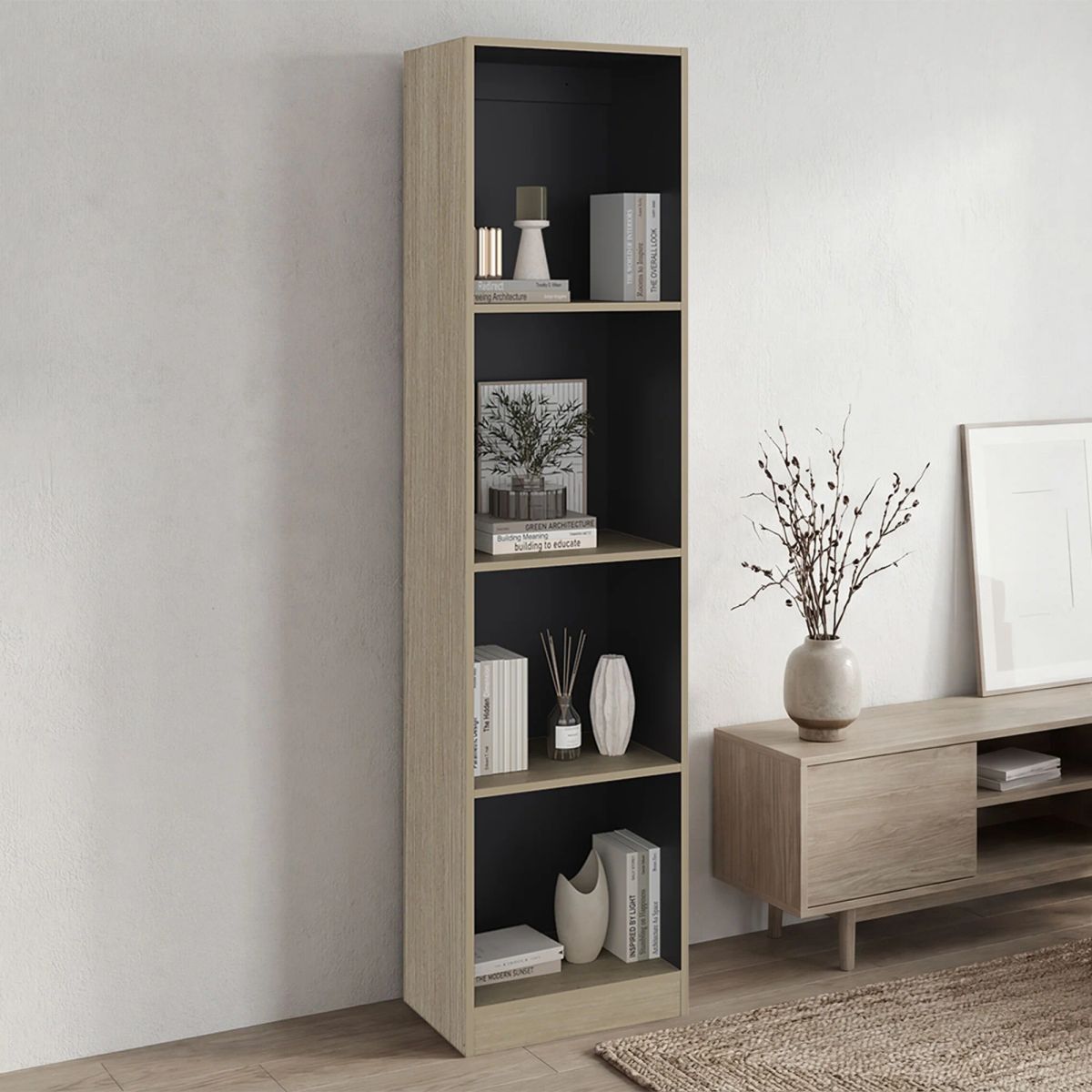 TUHOME - ESTANTE 4 NIVELES HOME-E2 CARTAGENA Y WENGUE 180,6X45,0X29,9 CM