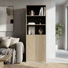 TUHOME - ESTANTE 2 PUERTAS HOME-E4 CARTAGENA Y WENGUE 180,6X62,9X31,4 CM