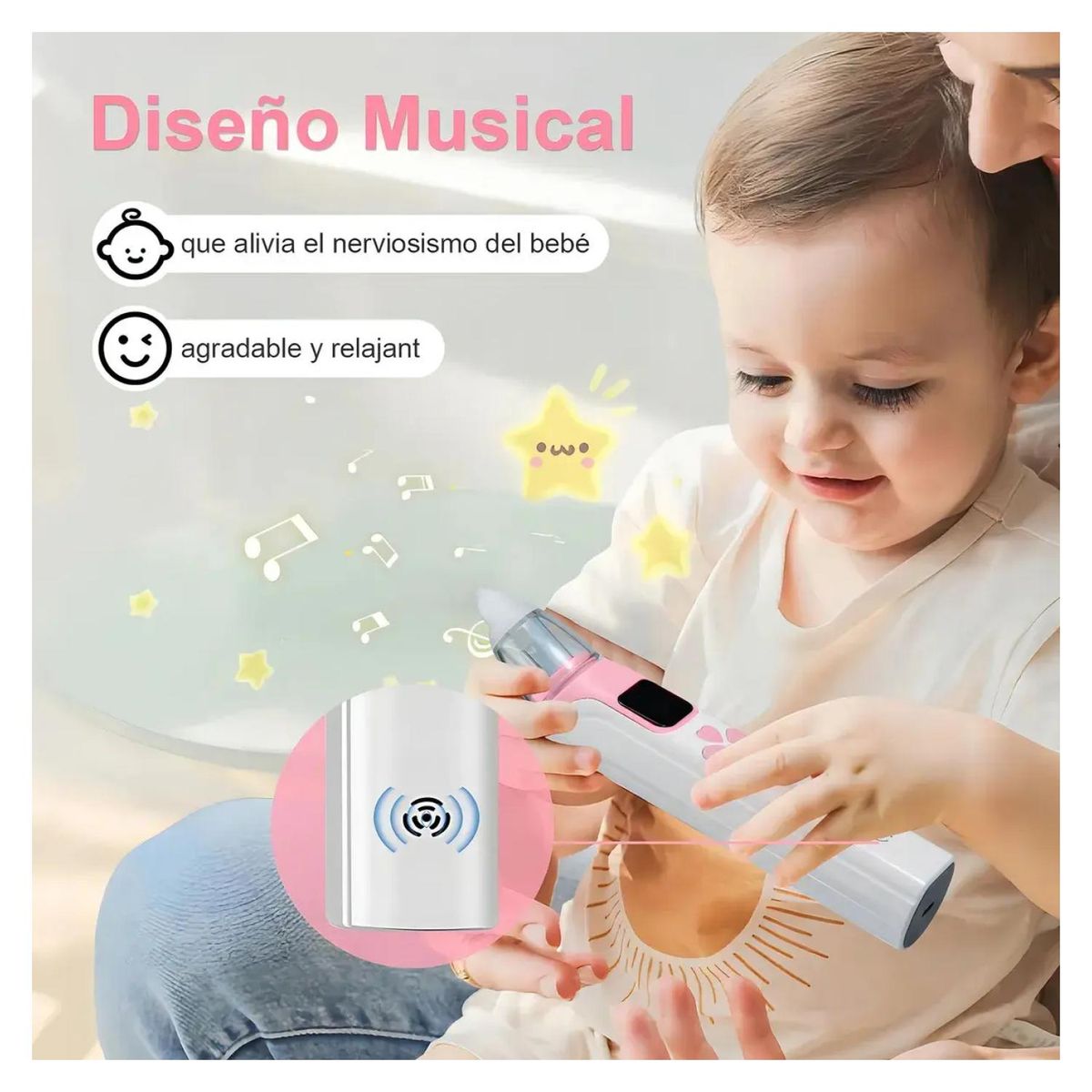 GENERICO - Aspirador Nasal Saca Mocos Para Bebes Electrico Rosa Infantil