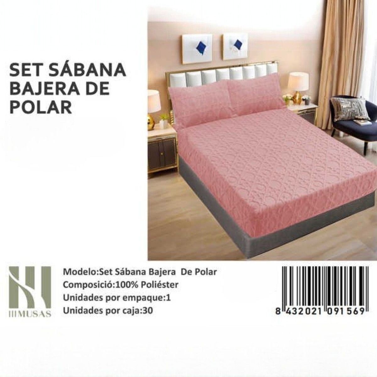 GENERICO - Set De Sábana Bajera De Polar 2 plazas