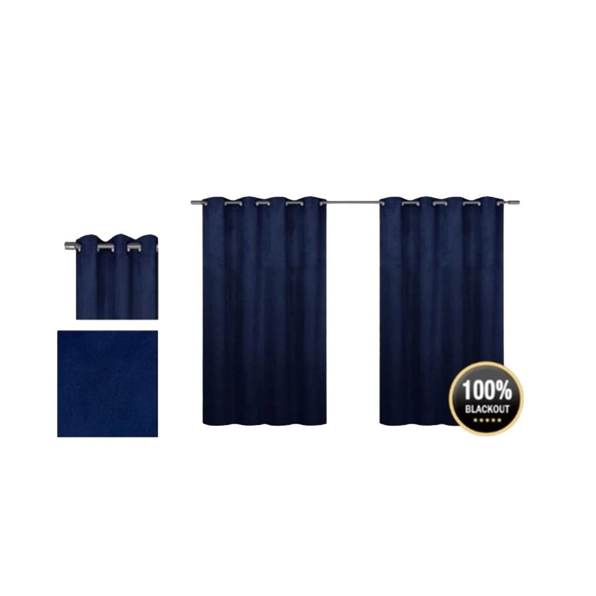 GENERICO - SET DE CORTINAS BLACKOUT TERCIOPELO 140X240CM
