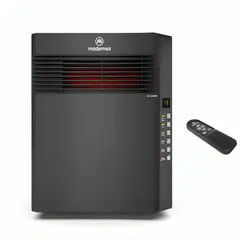 MADEMSA - Estufa Eléctrica Infrarroja 1500W Digital Modo Eco Control Remoto INF10 Negra