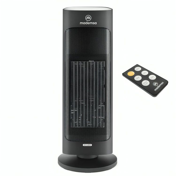 Estufa Eléctrica 2000W Digital Oscilación Control Remoto EH100 Negra