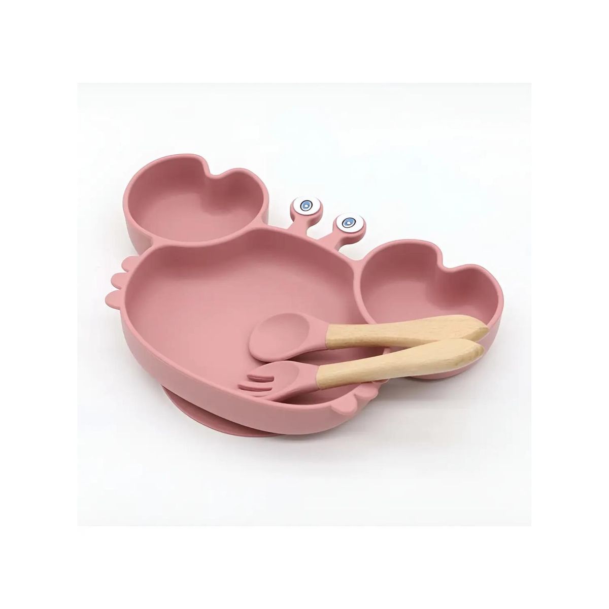 GENERICO - Plato De Silicona Para Bebes 23x15cm Rosado Infantil