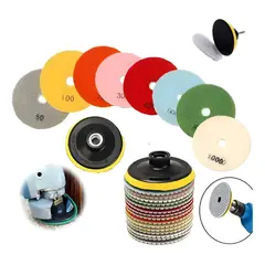 GENERICO - Set 17 Piezas Disco Flexible Diamantado Pulir Mármol Granito