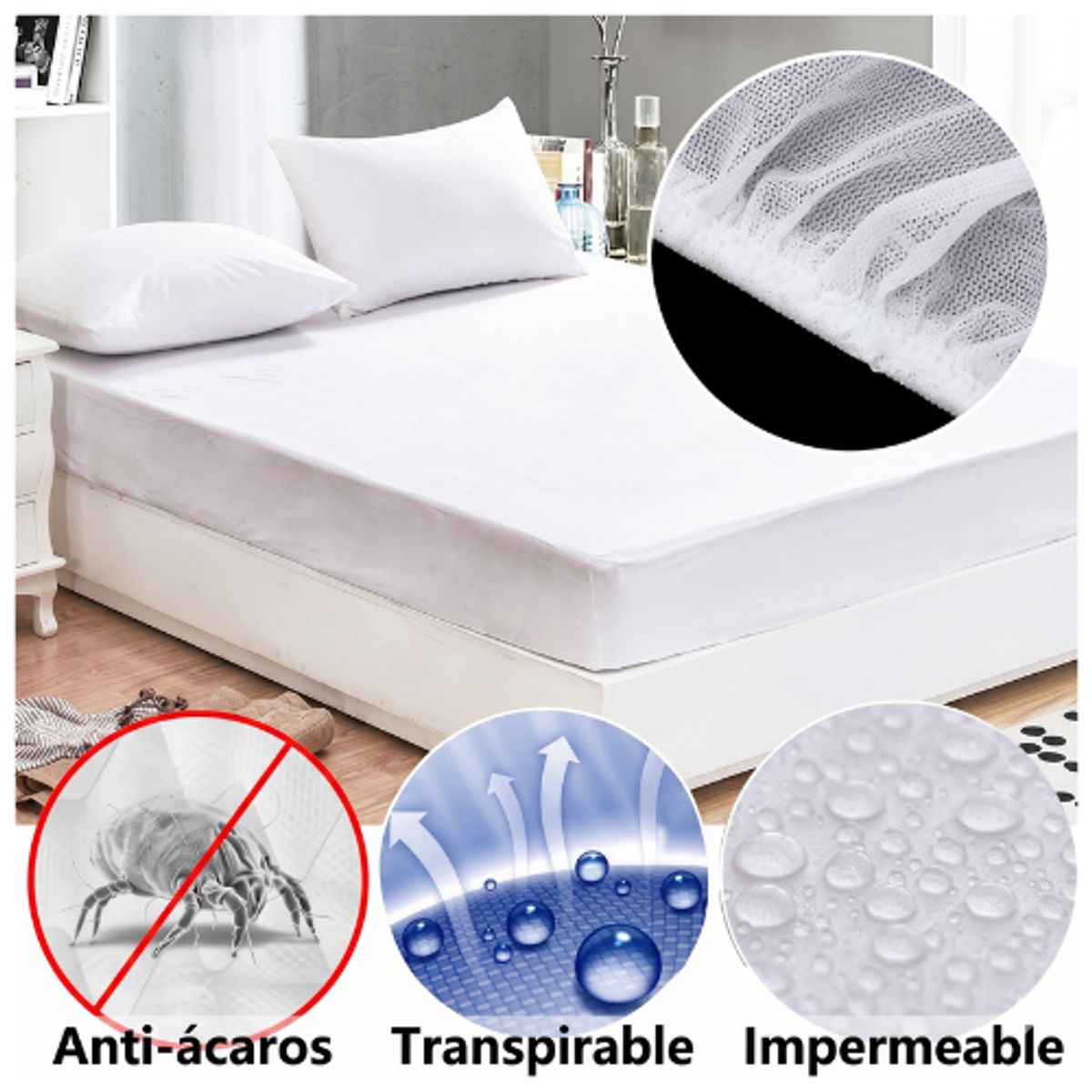GENERICO - Funda de Colchón Impermeable 1.5 X 2 M