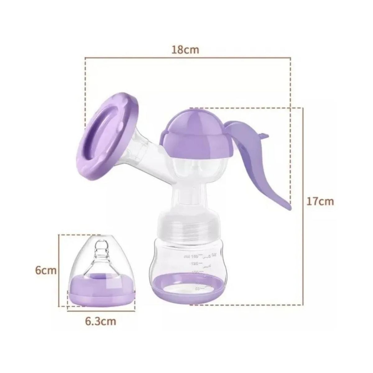 GENERICO - Extractor De Leche Manual Sacaleche Mamadera Chupete Infantil