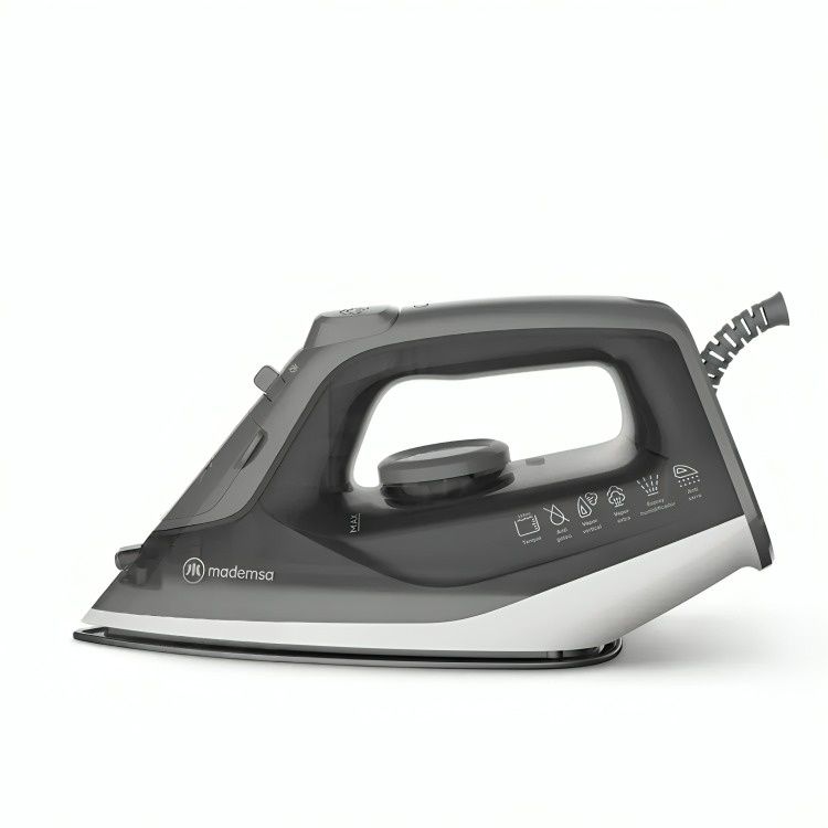 MADEMSA Plancha a Vapor con Base de Cerámica y Vapor Vertical MIR20 Gris