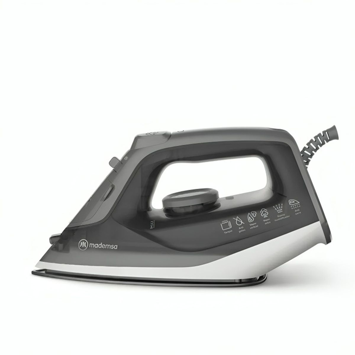 MADEMSA - Plancha a Vapor Mademsa con Base de Cerámica y Vapor Vertical MIR20 Gris