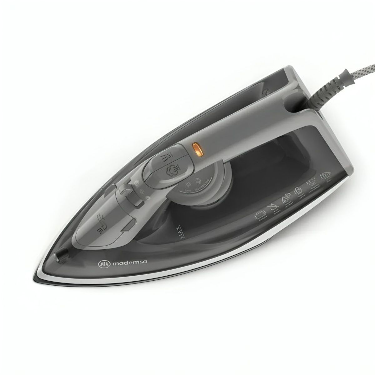 MADEMSA - Plancha a Vapor Mademsa con Base de Cerámica y Vapor Vertical MIR20 Gris