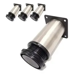 KUANGYE - Set De 4 Patas Regulador 5×10cm Muebles Pies Redondos Acero Inoxidable Repuesto Para Sofá,Clóset