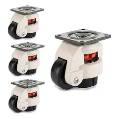GENERICO - 4 Ruedas Con Ajuste De Nivel. Heavy Duty. Carga De 500 Kg.