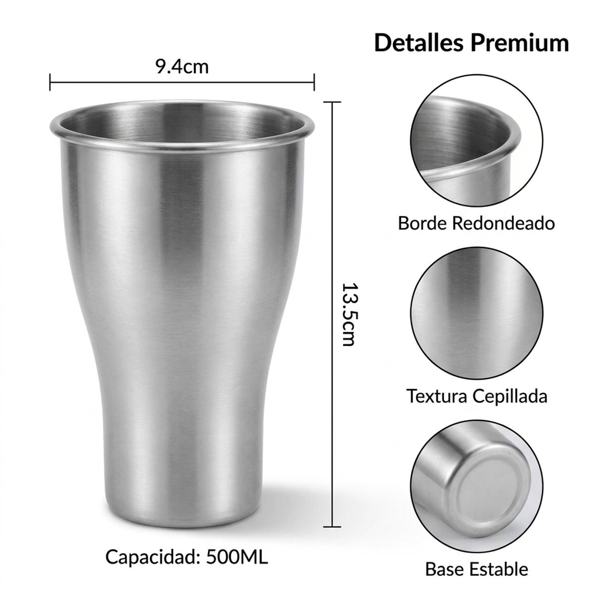 GENERICO - Vaso de Cerveza Inoxidable Copa Mundial 500ml Edición Limitada