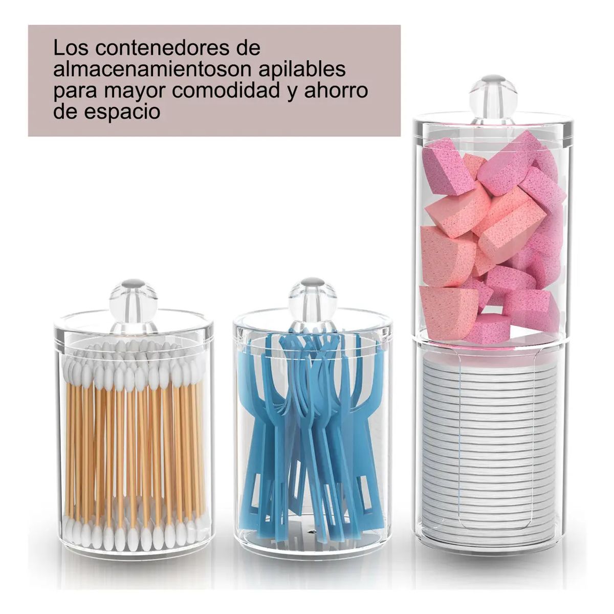 GENERICO - Organizador Acrilico De Maquillaje 4pzs Color Transparente