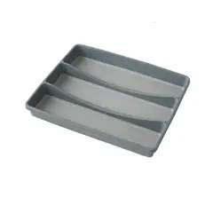 GENERICO - Caja De Almacenamiento De Tres Compartimentos Para Cubiertos Gris