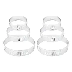 KUANGYE - 2 Pack X 3 Moldes Aro Molde Microperforado Anillo Repostería