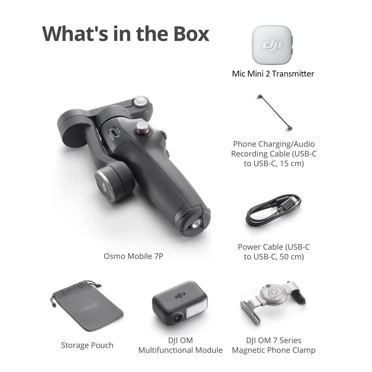DJI - Estabilizador Pack para Vlogs DJI Osmo Mobile 7P Transmisor DJI Mic Mini 2