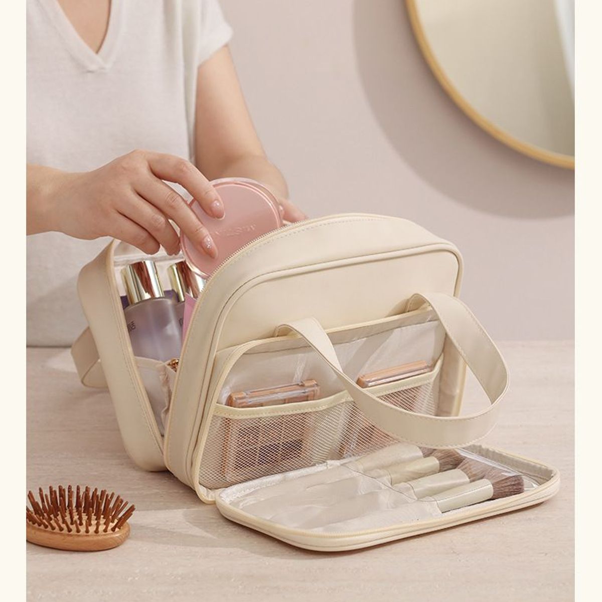 TIOZONEY - Cosmetiquero Travel Mujer-Verde