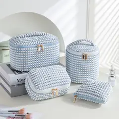 TIOZONEY - 4pcs Cosmetiquero Travel Mujer-Azul
