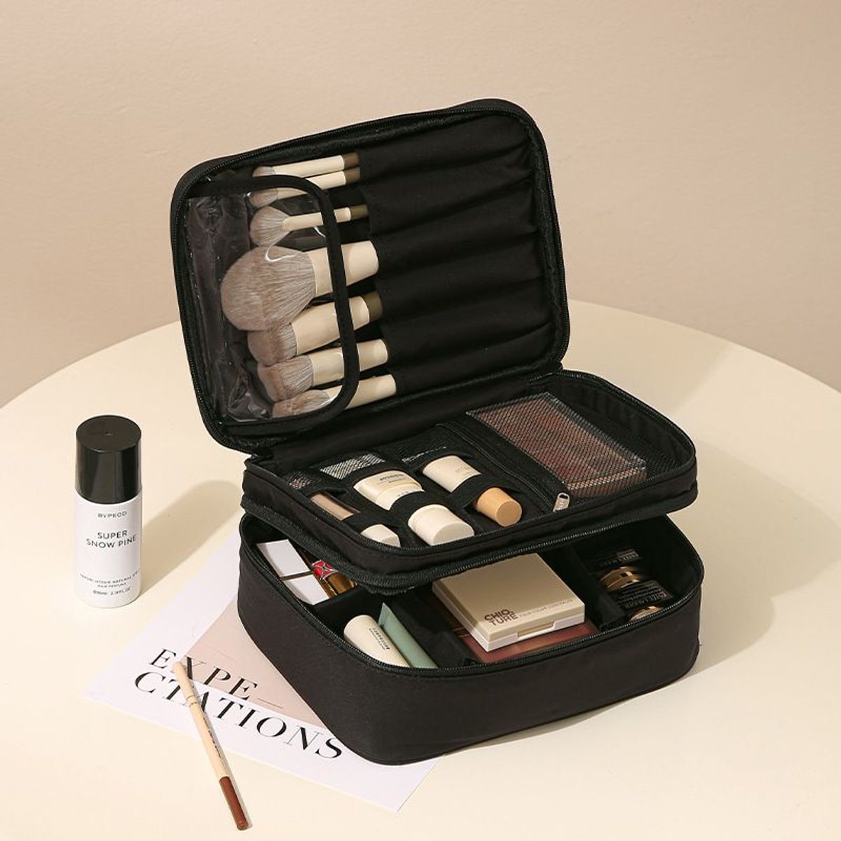 TIOZONEY - Cosmetiquero Travel Mujer-Negro