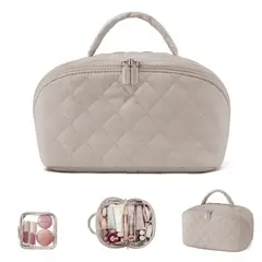 TIOZONEY - 2pcs Cosmetiquero Travel Mujer-Beige