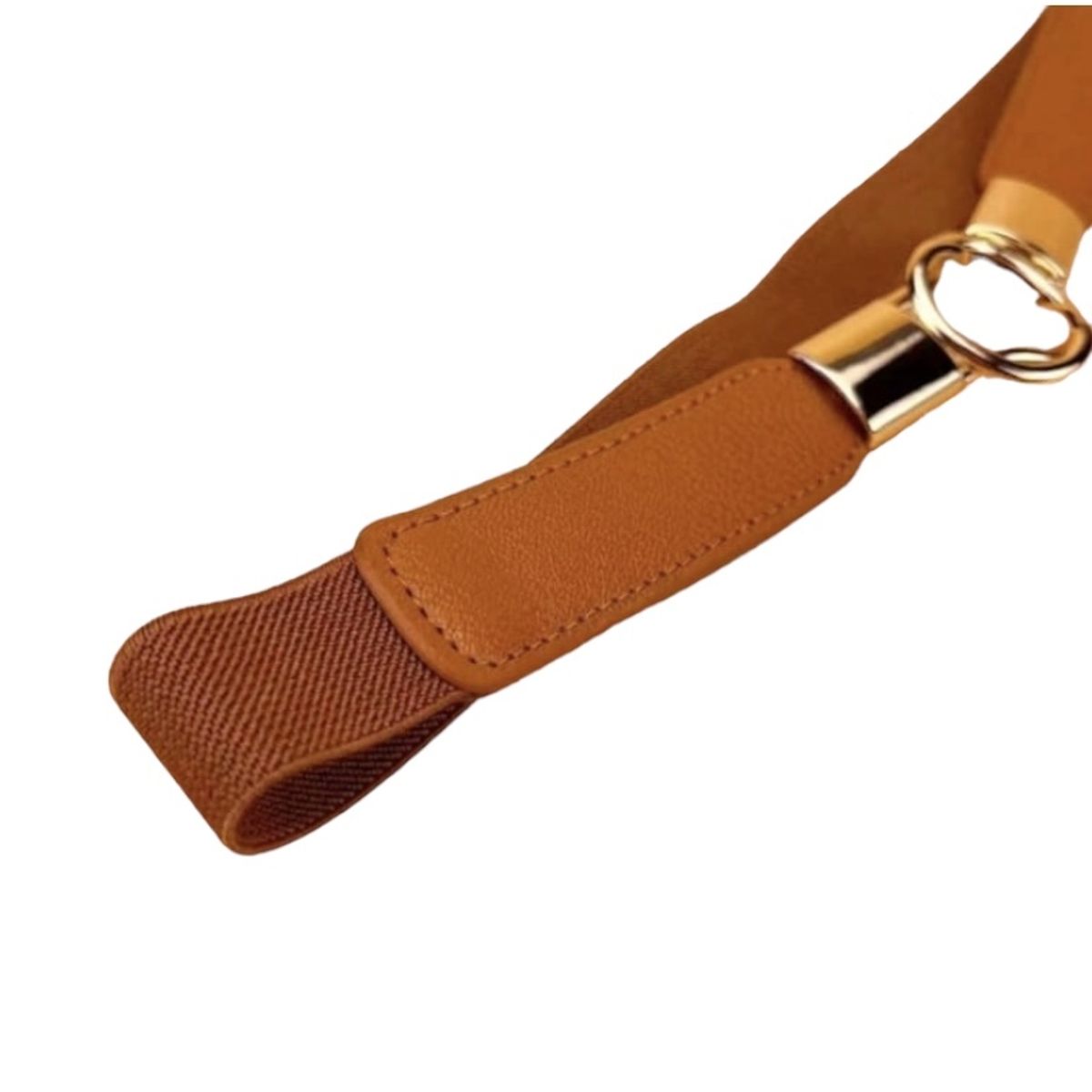 GEN - Cinturón delgado de mujer elasticado ancho 2.5 cm hebilla circular